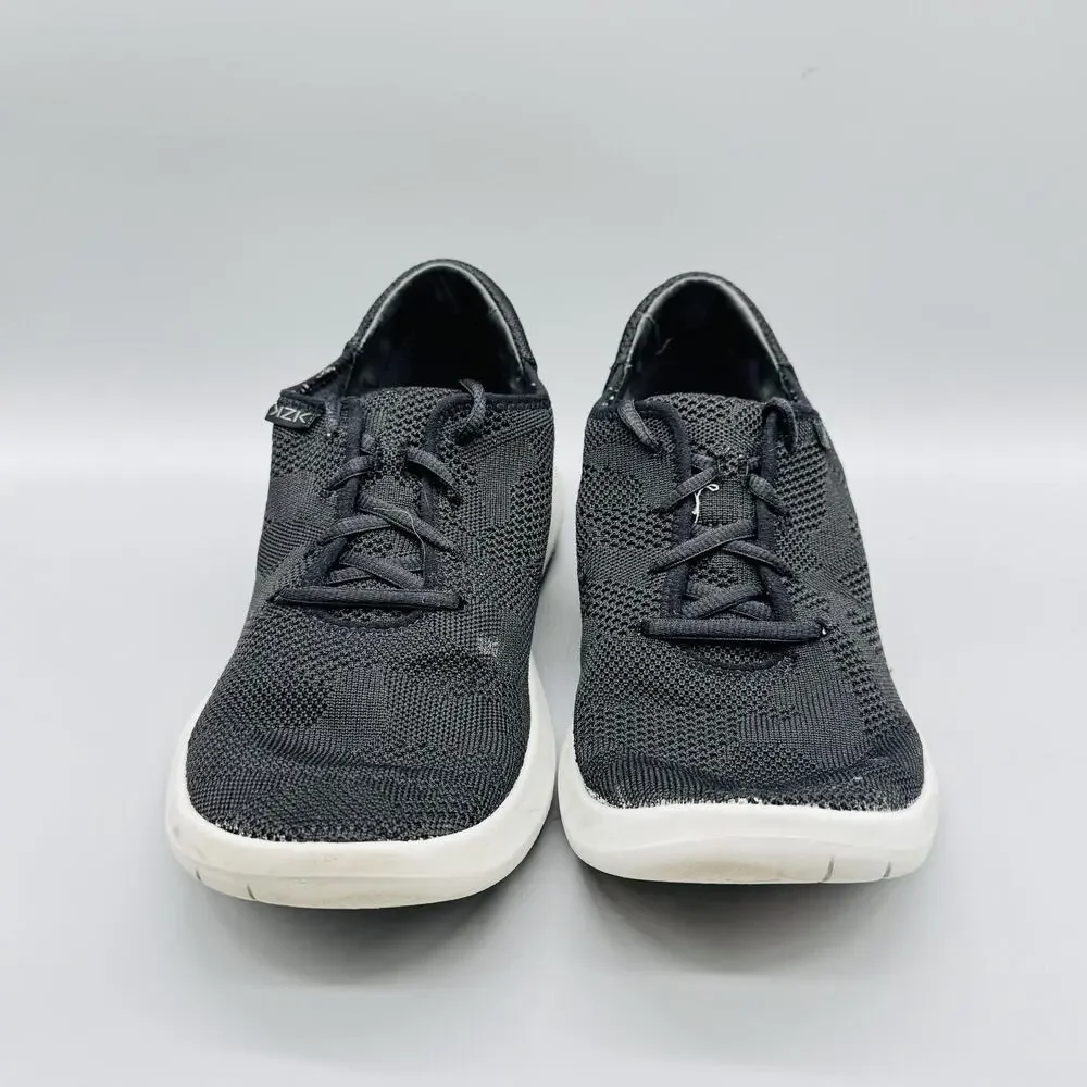 Kizik Shoes Mens 11 Black Knit Irvine Hands Free Lace Up Casual Walking Sneakers